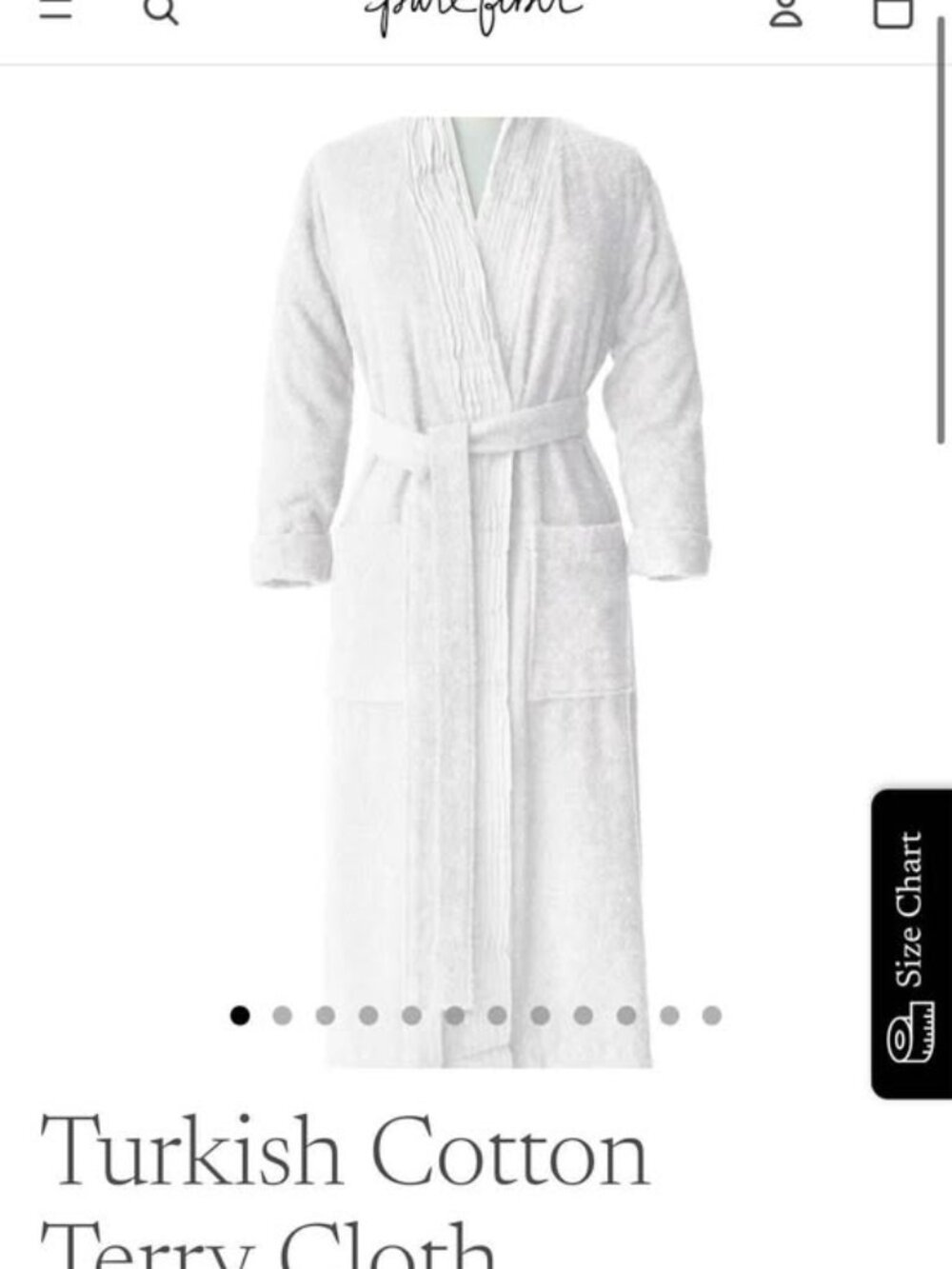 Turkish Cotton Pleated Bathrobe S/M